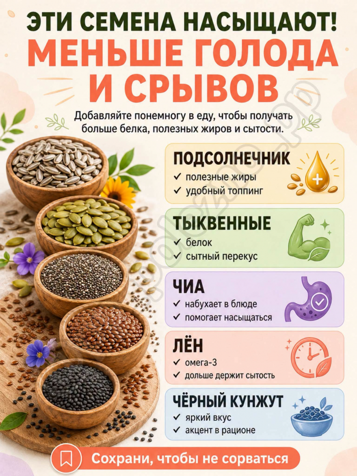 Здоровье>Семена могут стать очень полезным дополнением к обычному рациону !