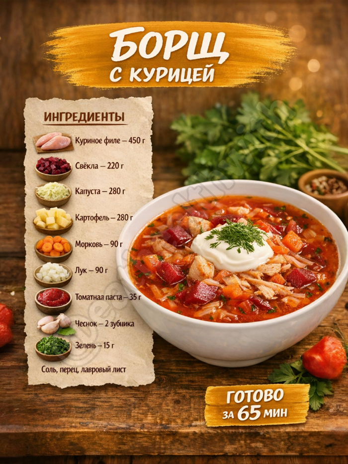 Кулинария>4 ВАРИАНТА ДОМАШНЕГО БОРЩА!