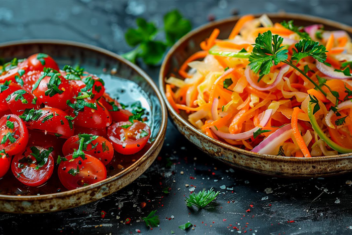 Два салата к шашлыку: рецепт вкуснейших закусок