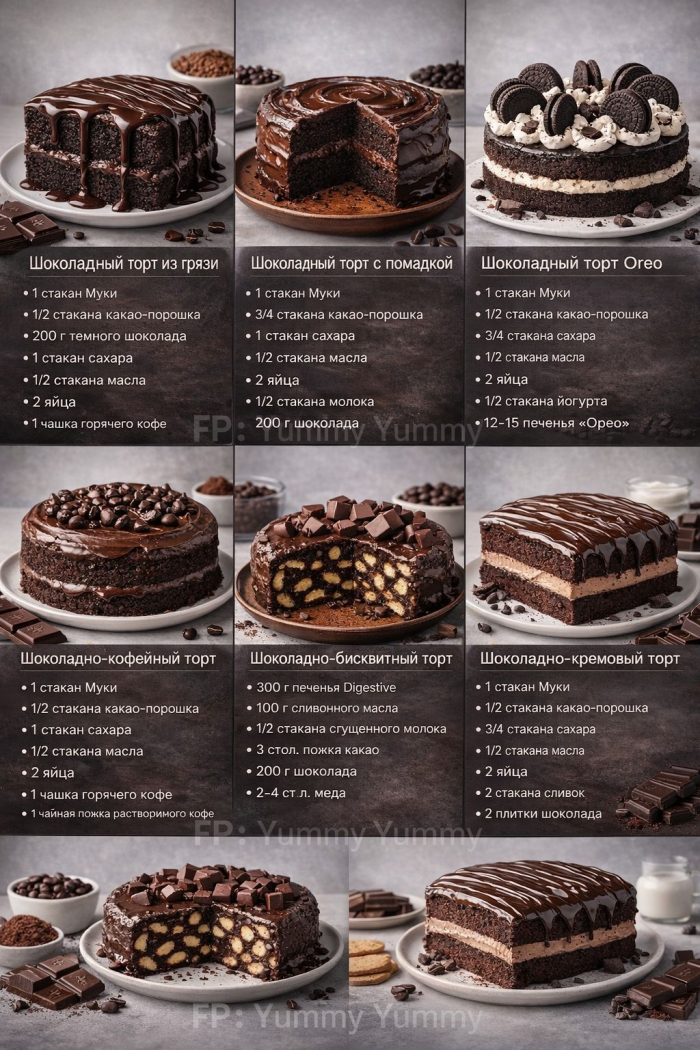 Кулинария>Откройте для себя разнообразие шоколадных тортов!