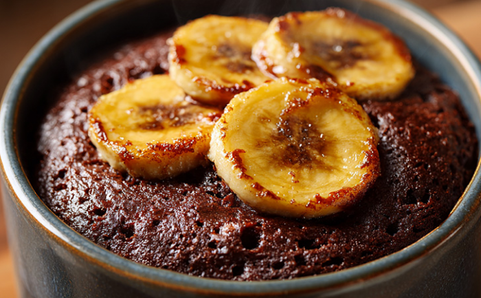 Банановый брауни ровно за 3 минуты: готовим десерт без сахара и глютена в микроволновке