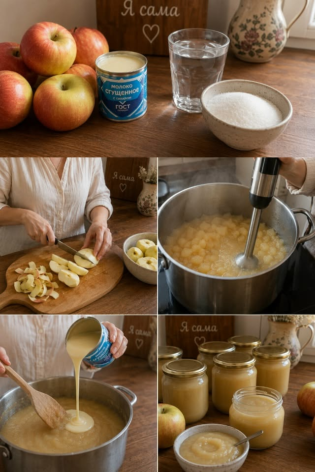 Кулинария>Яблочное пюре со сгущёнкой!