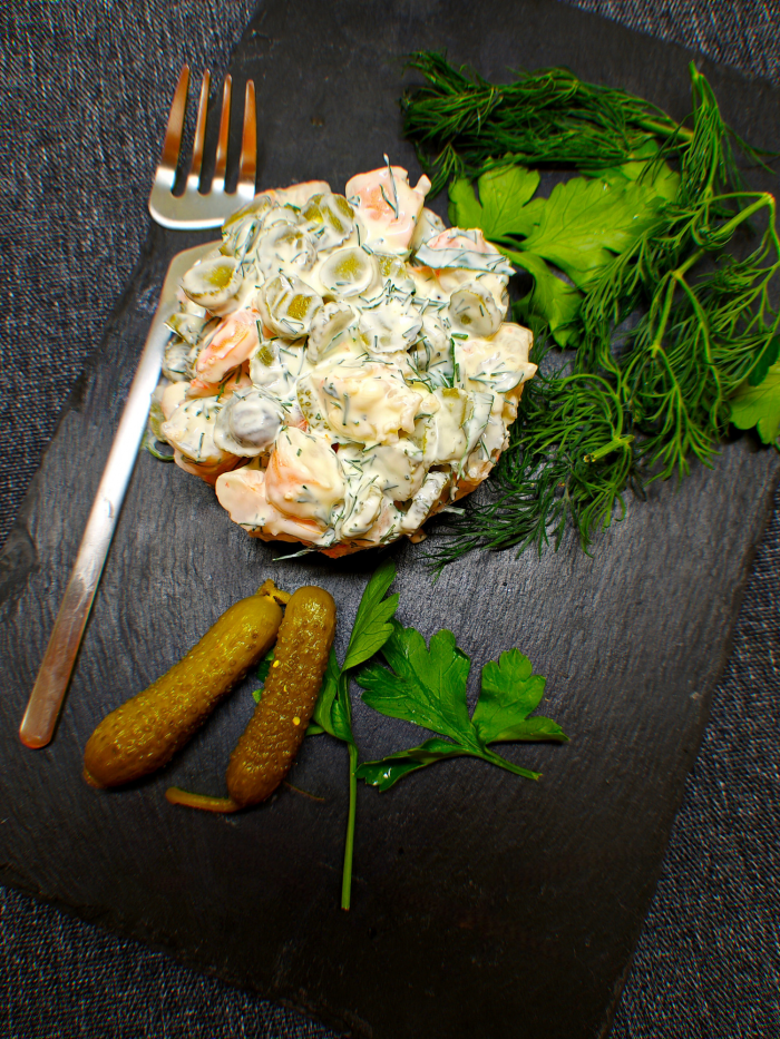 Норвежский салат с креветками