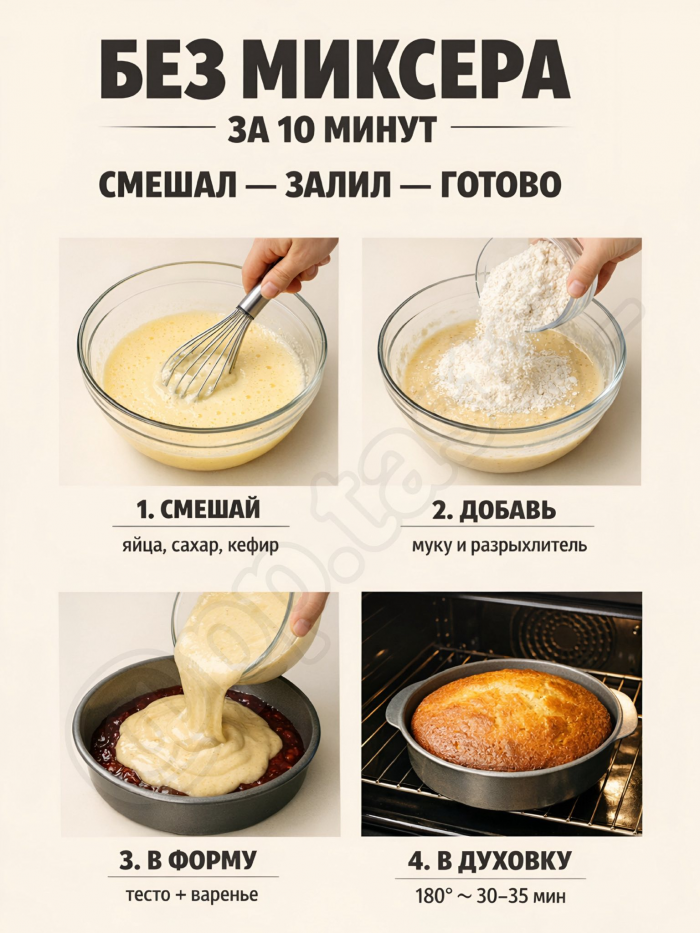 Кулинария> Пирог, который исчезает за 5 минут !