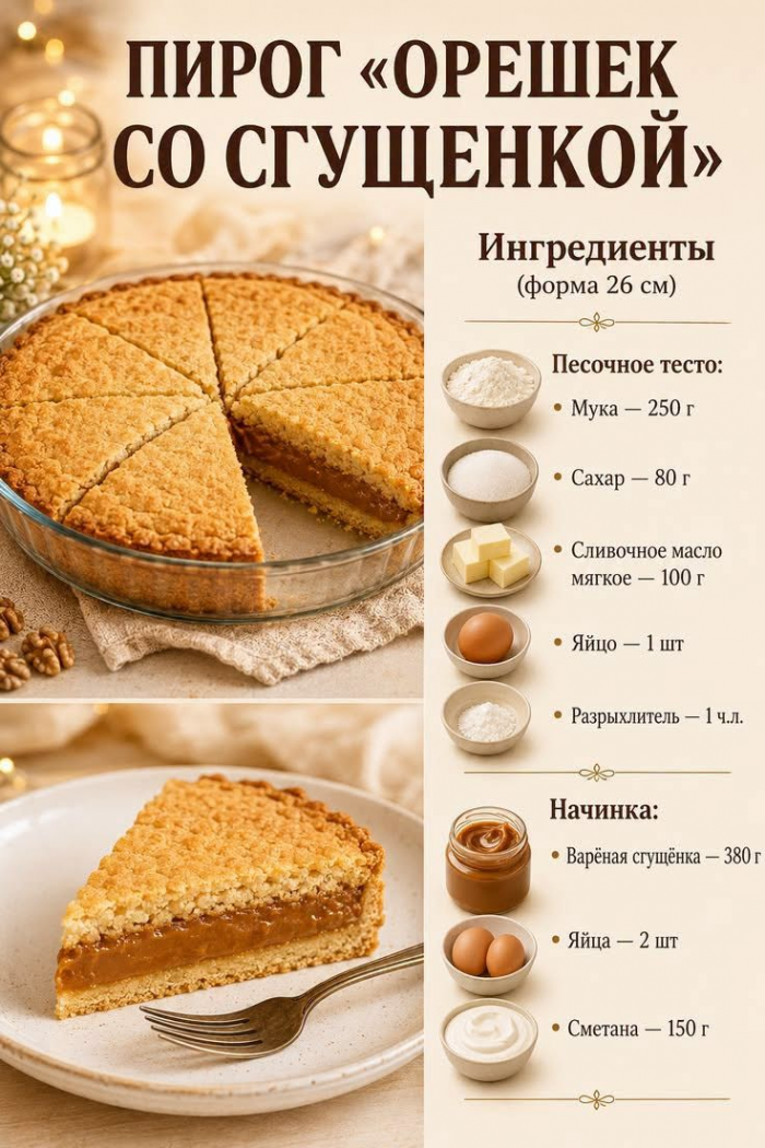 Кулинария>Торт "Орешки со Сгущенкой"!