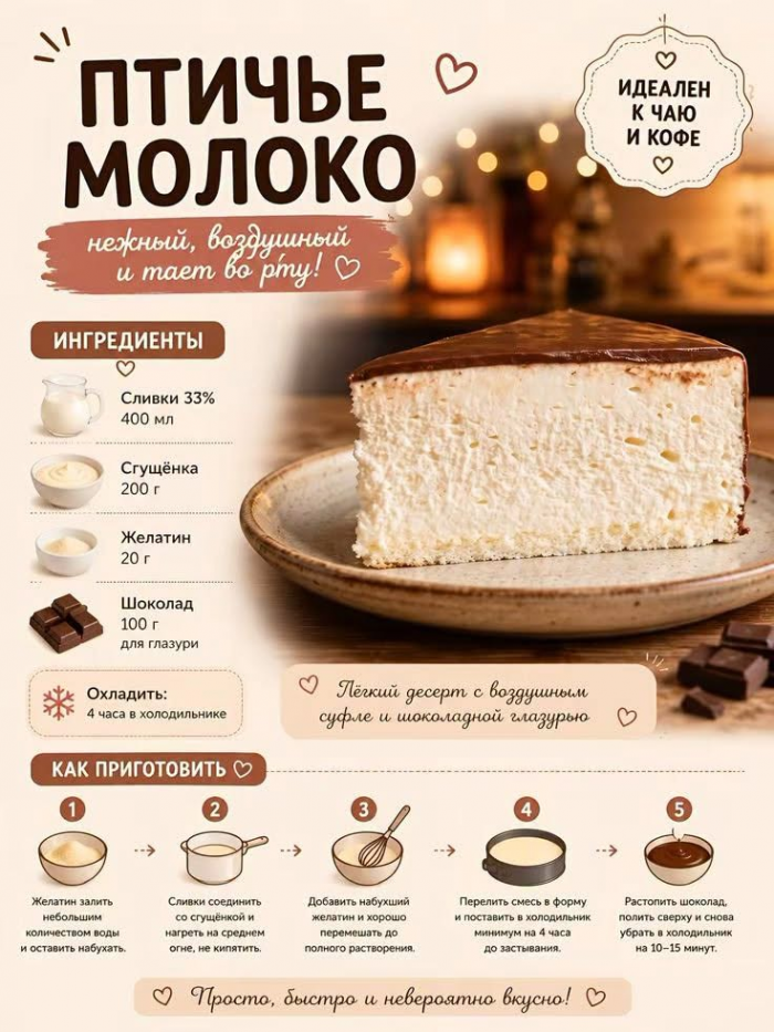 Кулинария>Птичье молоко!