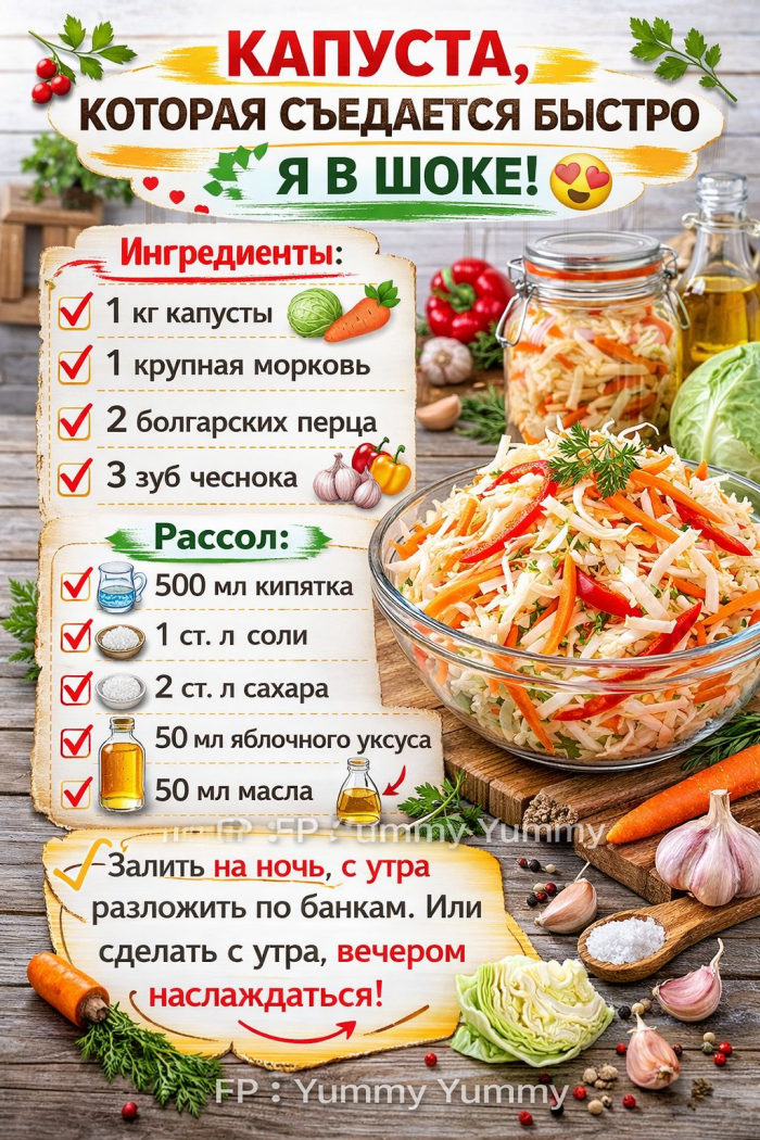 Кулинария>Капуста, которая съедается быстро!