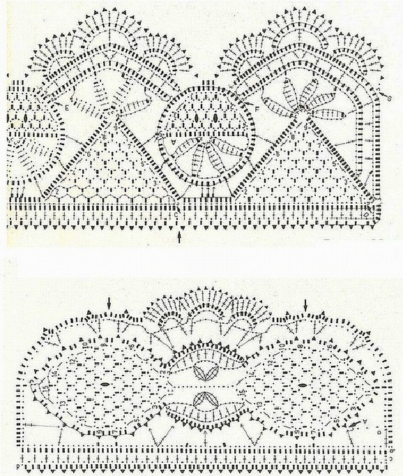 Красивая кайма крючком - схемы