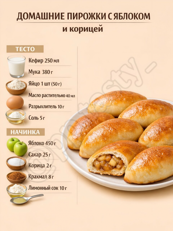 Кулинария>5 домашних пирожков на кефире в духовке!