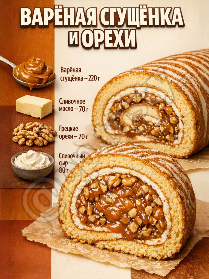 Кулинария>5 начинок для бисквитного рулета!