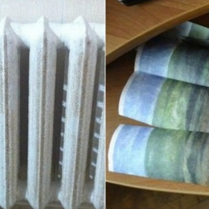 Ей понадобилась только салфетка и клей ПВА, чтобы превратить старую батарею в произведение искусства. И себе так хочу!