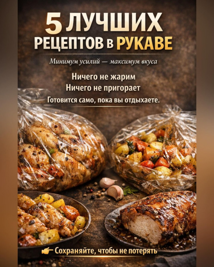 Кулинария>5 лучшиx рецептов в pукаве!