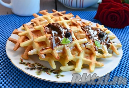 Рецепт хрустящих вафель на маргарине в вафельнице