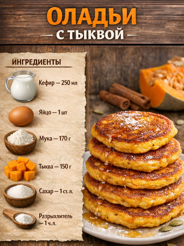 Кулинария>6 рецептов оладий на кефире !