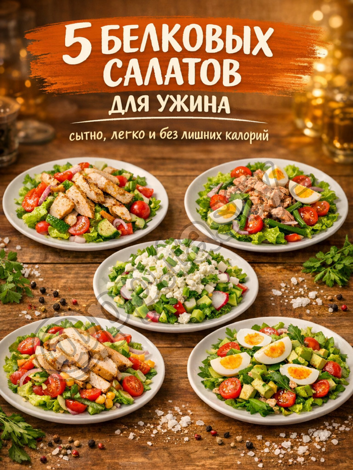 Кулинария>5 БЕЛКОВЫХ САЛАТОВ ДЛЯ УЖИНА !!