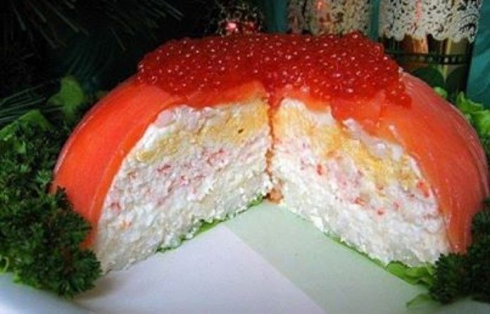 Главное блюдо праздничного стола — шикарный рыбный торт!