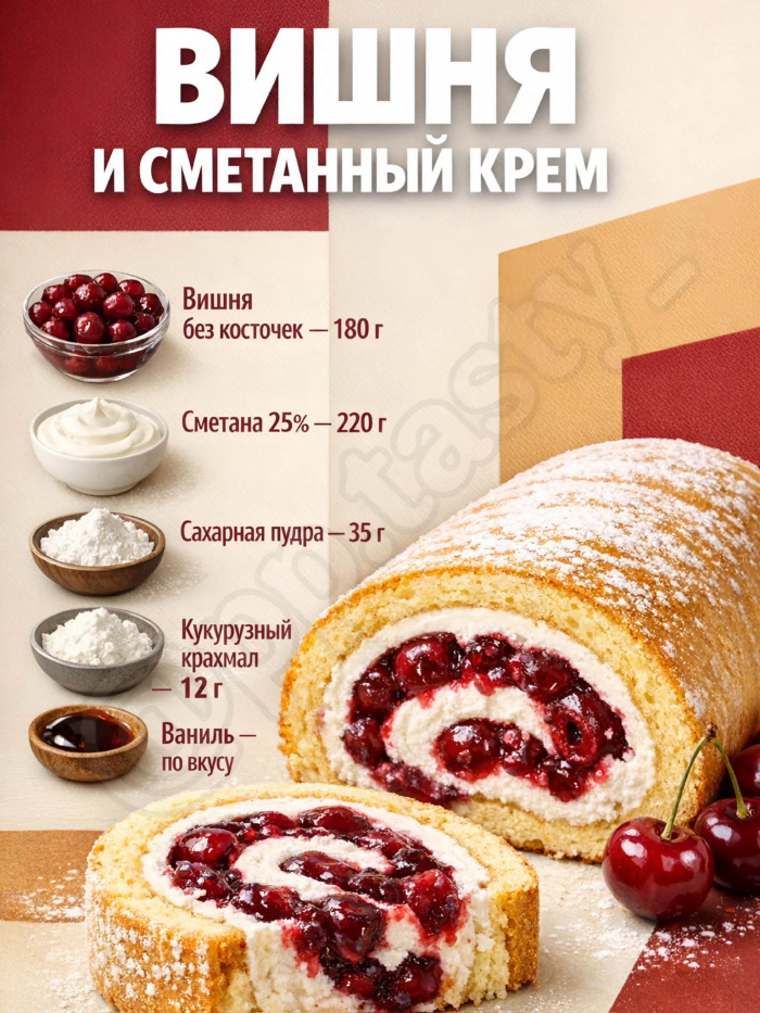 Кулинария>5 начинок для бисквитного рулета!