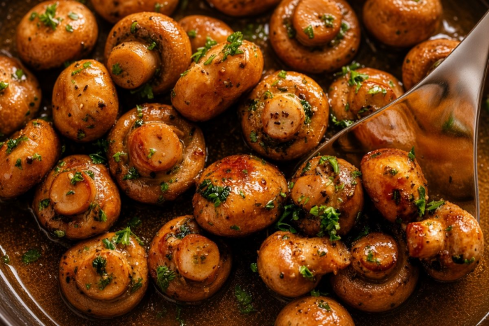 Потрясаяще вкусные жареные грибы с чесноком, луком и белым вином. Получаются с первого раза