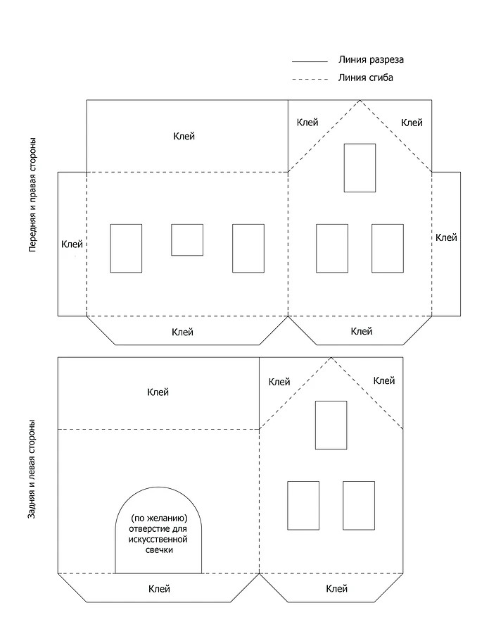 Новогодний домик из картона своими руками: пошаговый мастер-класс + шаблоны