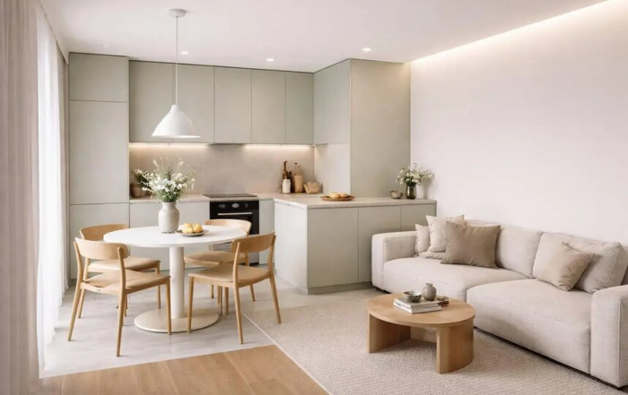 Небольшая кухня-гостиная: идеи зонирования и расстановки мебели от дизайнера