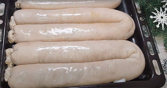 Картофельная колбаса на горячее. Расход мяса минимальный, но вкус получается насыщенный