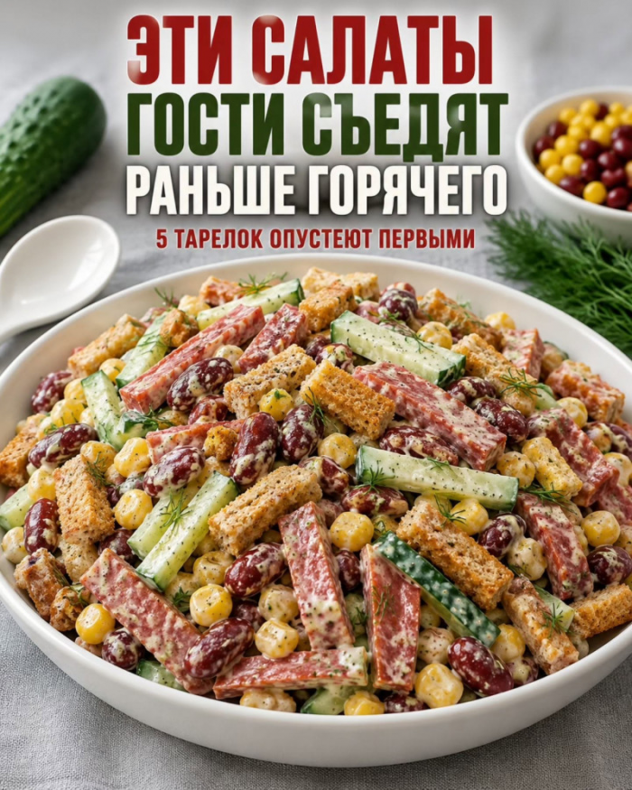 Кулинария>Эти салаты гости съедят раньше горячего !