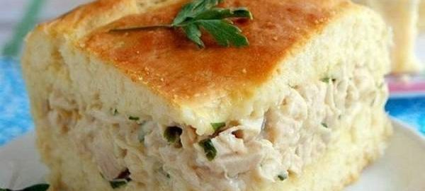 Кулинария>Нежный заливной пирог с курицей «по-невесткински»!
