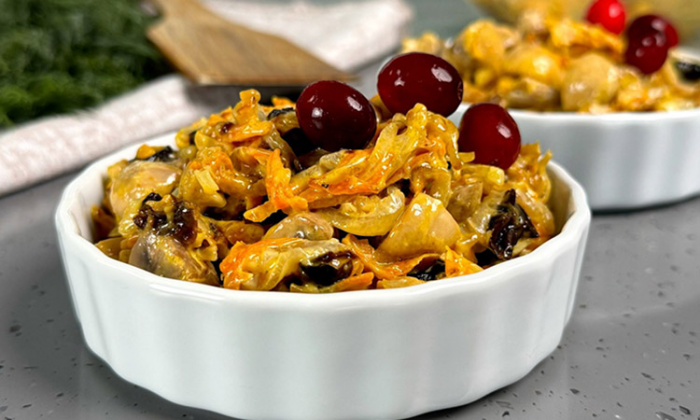 Таежный салат с грибами. Зимой каждый день на столе и не надоедает