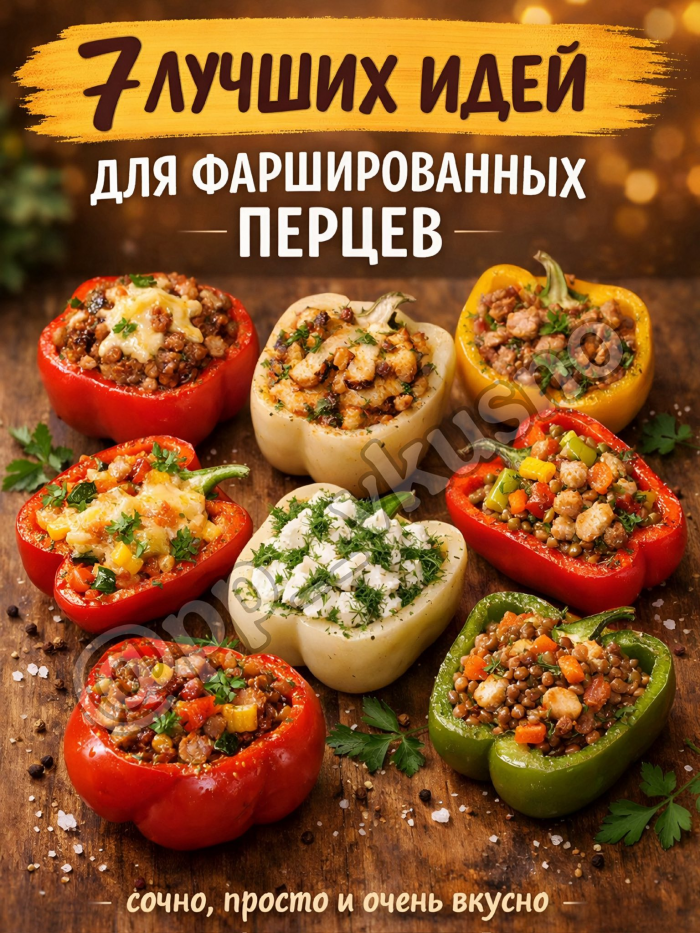 Кулинария> 7 ИДЕЙ ФАРШИРОВАННЫХ ПЕРЦЕВ!