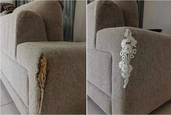 Шкодливый кот ободрал угол дивана, но хозяйка не растерялась и совершила чудо!