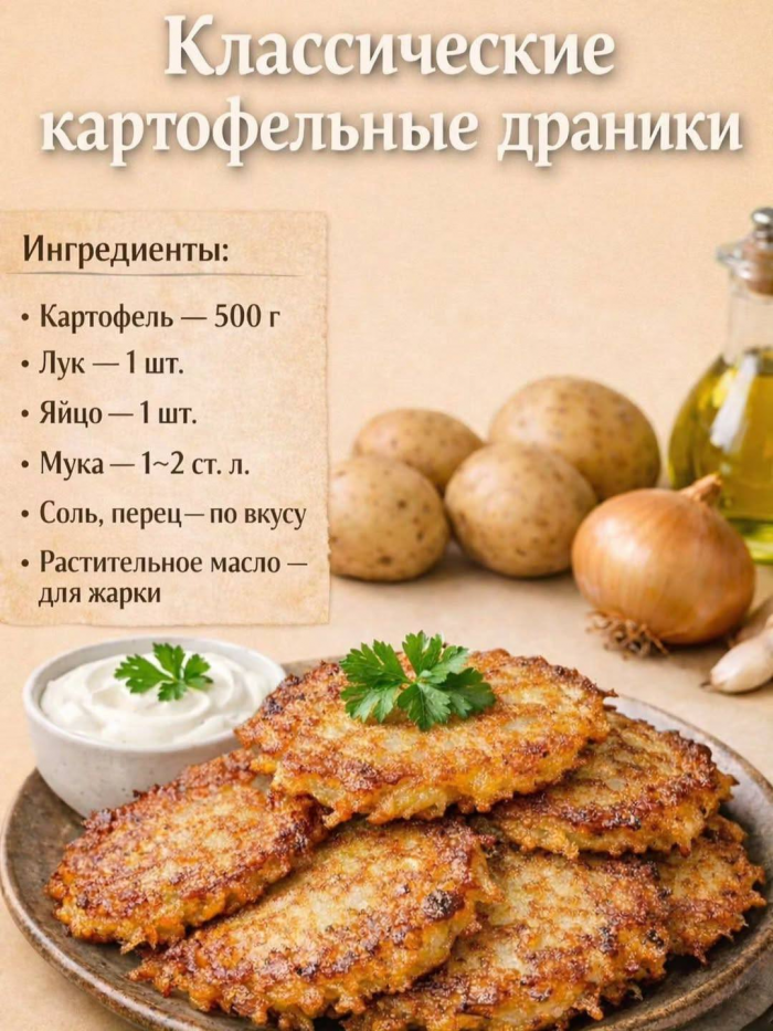 Кулинария>ДРАНИКИ: 3 ВАРИАНТА!