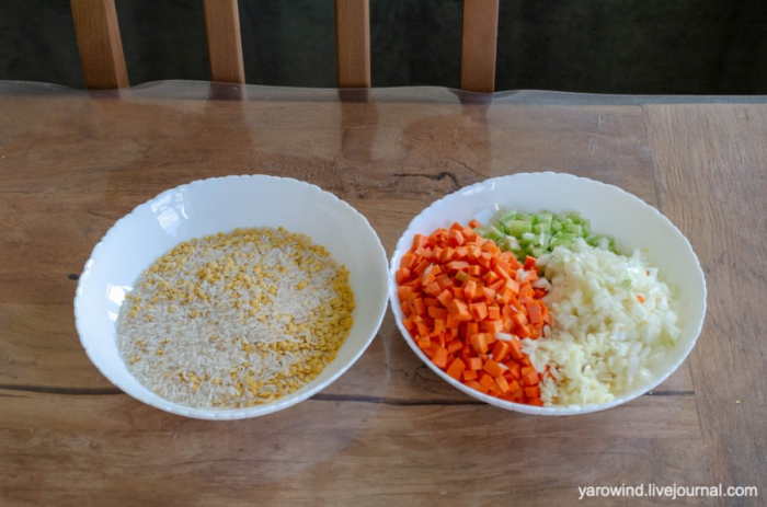 Французский суп с чечевицей и рисом