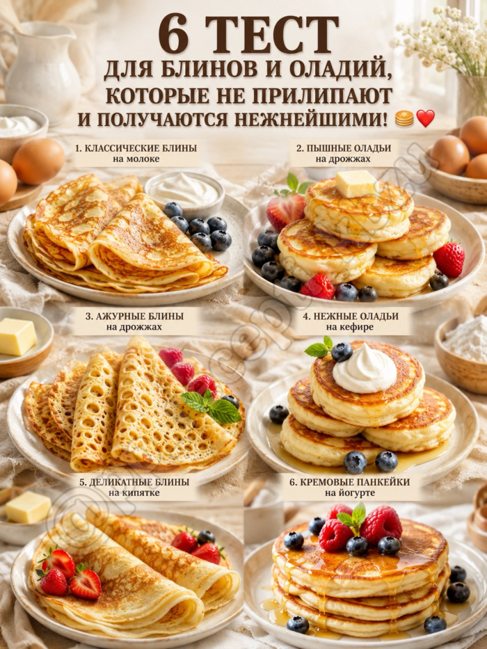 Кулинария>6 вариантов теста, которые точно стоит сохранить !