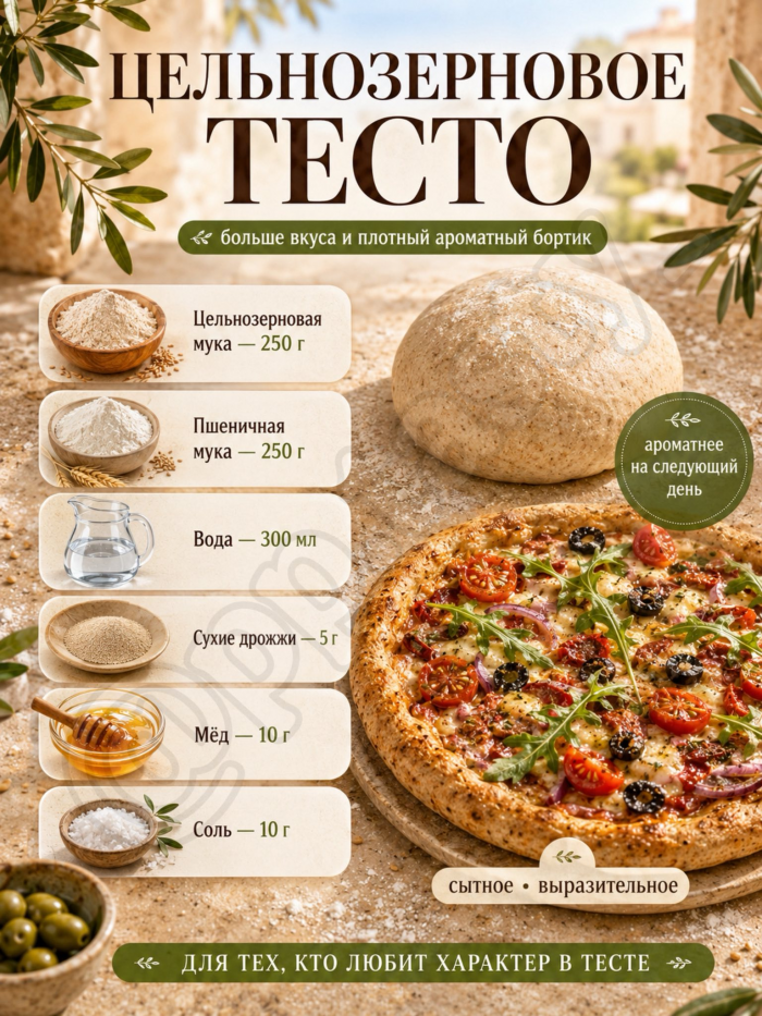 Кулинария>5 вариантов теста для пиццы!